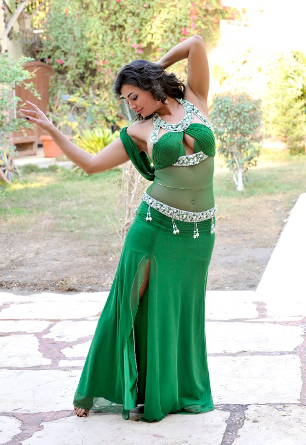 GREEN DRESS Bellydance Costumes Eman Zaki Golden Lotus