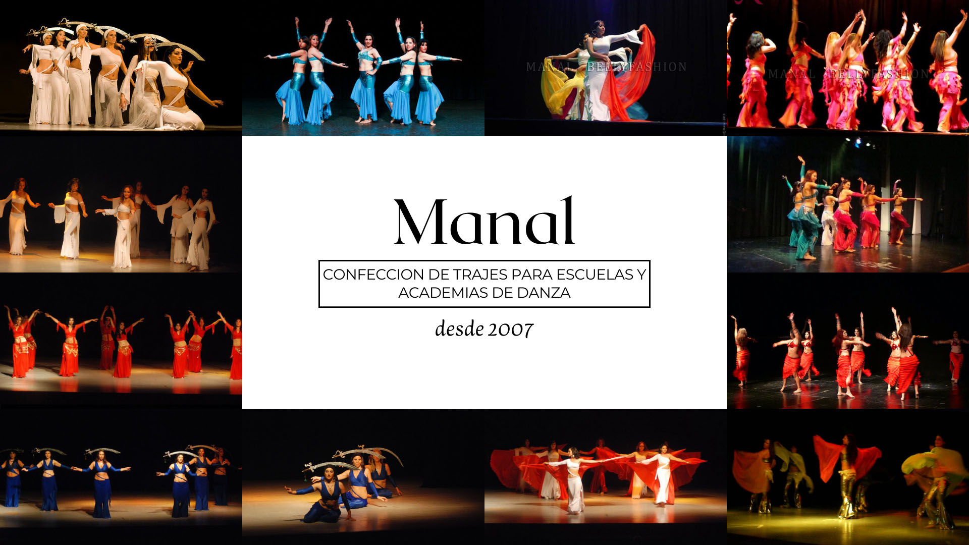 Galeria de fotos de muestras de danza usando trajes confeccionados por Manal desde el año 2007