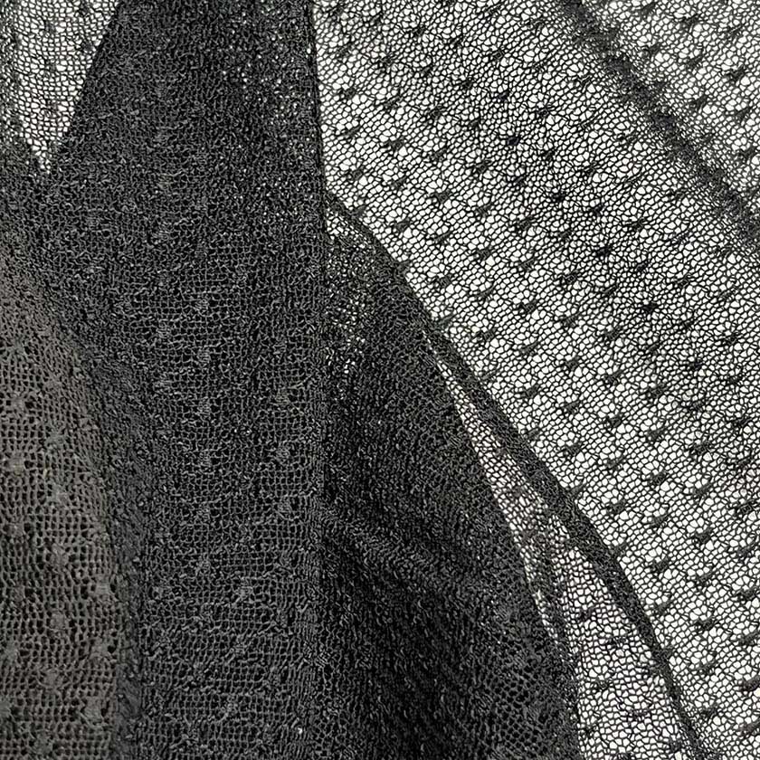 Detalle de tela malla tul negra